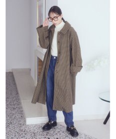 earth music&ecology ステンカラーコート（チェック）