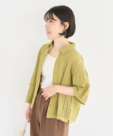 Green Parks インド綿 　衿付きレースシャツ