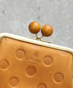 FOLNA RD ドット型押し ウッドボールがま口財布