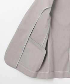 J.PRESS LADIES 【セットアップ対応・洗える・撥水・防汚】コットンFITTYシャーク ノーカラー ジャケット