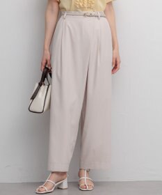 組曲 スムースクロス ラップ見えワイドパンツ アイボリー系