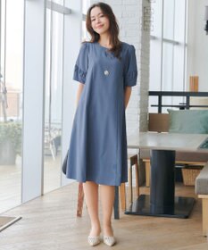 Tiaclasse 【選べる着丈・新色追加】ギャザーランタンスリーブワンピース