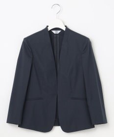 J.PRESS LADIES 【セットアップ対応・洗える・撥水・防汚】コットンFITTYシャーク ノーカラー ジャケット