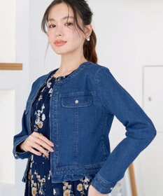 Tiaclasse ノーカラーデニムジャケット