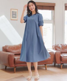 Tiaclasse 【選べる着丈・新色追加】ギャザーランタンスリーブワンピース