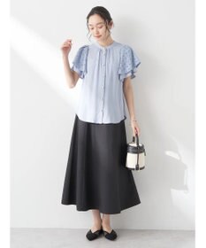 earth music&ecology レースラッフルブラウス