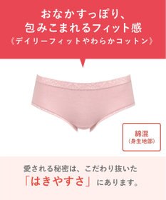 Wing ショーツ 綿混(身生地部) やさしい肌あたり 【デイリーフィット やわらかコットン】 はきこみ丈あさめ EC2230 ウイング／ワコール