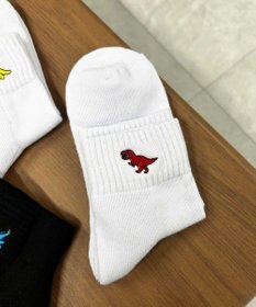 WEGO ダイナソー刺繍アンクルソックス