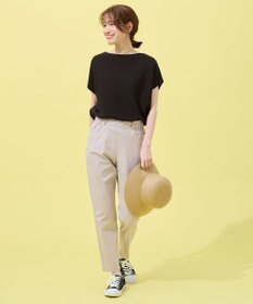 ANY 【洗濯機可/アンチピリング/UVカット】アクリルガーターフレンチスリーブニット