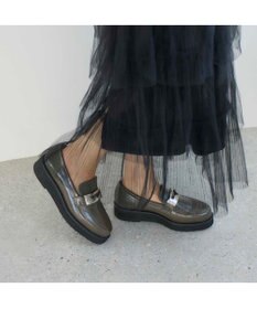 MODE ET JACOMO <carino>【レイン対応】厚底メタルモチーフローファー