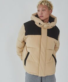 WEGO カラーブロックパテッドフードブルゾン