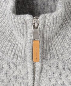 J.PRESS MEN 【Cash Lamb's Wool】ケーブルハーフジップ ニット