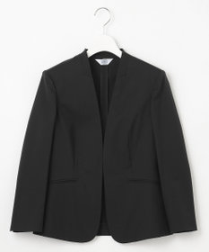 J.PRESS LADIES 【セットアップ対応・洗える・撥水・防汚】コットンFITTYシャーク ノーカラー ジャケット