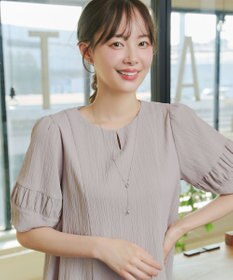 Tiaclasse 【選べる着丈・新色追加】ギャザーランタンスリーブワンピース