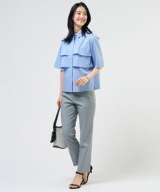 J.PRESS LADIES L 【WEB限定カラーあり・一枚で着映え】ラミーポプリン ティアード シャツ