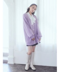 earth music&ecology アンチピリング畦Ｖネックカーディガン