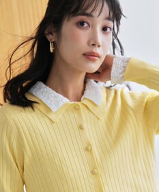 ANY SIS ポロカラーリブ ニット