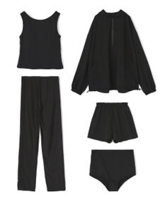 San-ai Resort（三愛水着楽園） 【再入荷】WEB限定商品　ポケット付きハーフジップラッシュパーカー＋リブタンキニ水着+レギンス5点セット【Beach Queen（ビーチクイーン）】