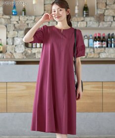 Tiaclasse 【選べる着丈・新色追加】ギャザーランタンスリーブワンピース