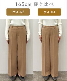 ANY L 【洗濯機可/ストレッチ/ウエストゴム/裏起毛】マルチファンクションストレッチチェックワイドパンツ