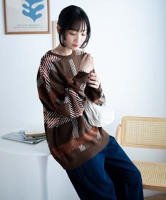 WEGO ルーズフィット総柄プルオーバー