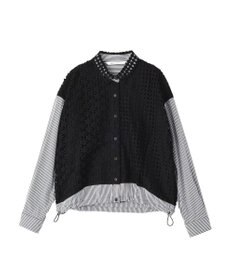 YECCA VECCA レースMIXレイヤードデザインシャツ