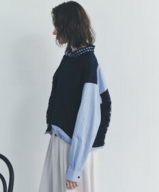 YECCA VECCA レースMIXレイヤードデザインシャツ