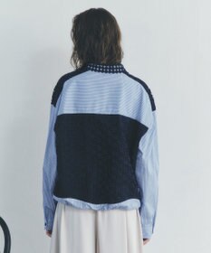 YECCA VECCA レースMIXレイヤードデザインシャツ