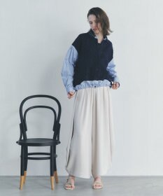 YECCA VECCA レースMIXレイヤードデザインシャツ