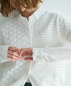 YECCA VECCA レースMIXレイヤードデザインシャツ