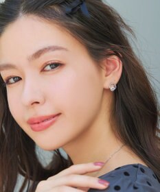 Tiaclasse 【金属アレルギー対応】ラウンドプットストーンピアス