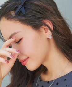 Tiaclasse 【金属アレルギー対応】ラウンドプットストーンピアス