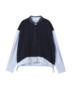 YECCA VECCA レースMIXレイヤードデザインシャツ