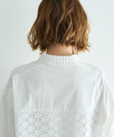 YECCA VECCA レースMIXレイヤードデザインシャツ