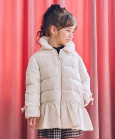 ANY KIDS 【フード取り外し/洗濯機可能】中綿フリル リボンコート