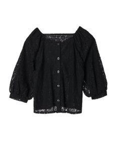 earth music&ecology フラワーレースブラウス