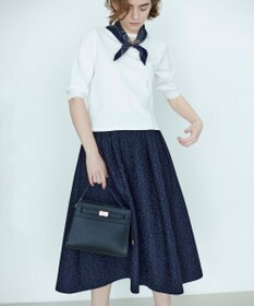 組曲 L 【UVケア・接触冷感】MINA 6分袖ニットプルオーバー