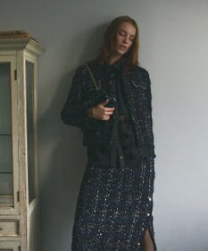 GRACE CONTINENTAL サイドスリットツイードスカート