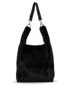 LeSportsac FUR SHOULDER TOTE/ブラックフラッフィーファー