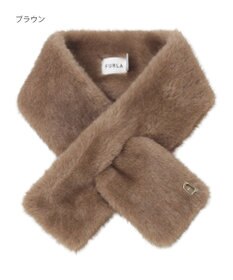 MOONBAT FURLA（フルラ）差し込みファーティペット マフラー アーチロゴ フェイクファー