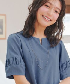 Tiaclasse 【選べる着丈・新色追加】ギャザーランタンスリーブワンピース