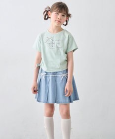 ANY KIDS 【洗濯機可能】ドロスト 裾リボンTシャツ