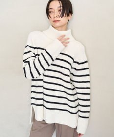 UNFILO あぜ編みオフタートルニット