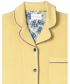 une nana cool 【綿混】ソフトコットンリブ 半袖開襟パジャマ MADE WITH LIBERTY FABRIC