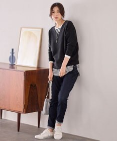 ANY 【洗濯機可】Ｖネックラメガーターニット