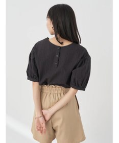 earth music&ecology 刺繍パフスリーブブラウス