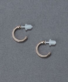 Phoebe 〈金属アレルギー対応〉スパークフープセラミックポストピアス シンプル/フープピアス