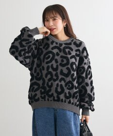 Green Parks ・ｆｕｒｒｙ　ｒａｔｅ　レオパードジャカードニット