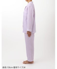 ワコール／睡眠科学 パジャマ 長袖 長ズボン 綿100%(本体) 二重ガーゼ 通気性 上下セット 前開き YDX570 睡眠科学／ワコール