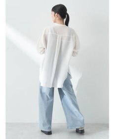 earth music&ecology シアーバンドカラーシャツ